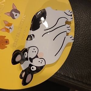 French bull dog hair claw clip